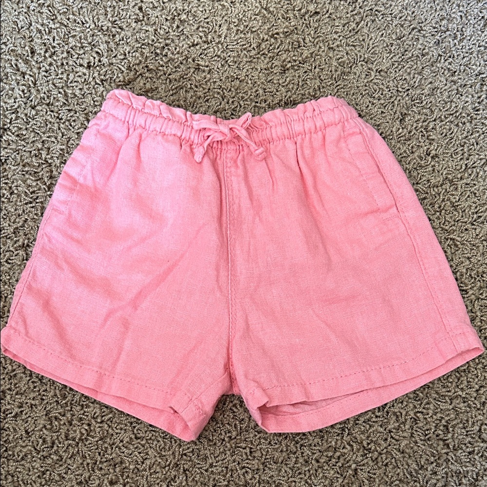 Pink kids linen shorts